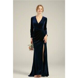 NWT Renz Rags Navy Velvet Bridesmaid Dress - SIZE 14
